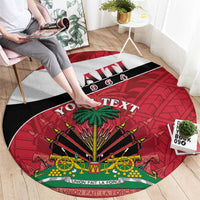 Personalized Haiti Round Carpet Flag 1964 Coat Of Arms - Polynesian Style