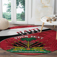Personalized Haiti Round Carpet Flag 1964 Coat Of Arms - Polynesian Style