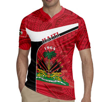 Personalized Haiti Rugby Jersey Flag 1964 Coat Of Arms - Polynesian Style - Wonder Print Shop