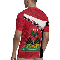 Personalized Haiti Rugby Jersey Flag 1964 Coat Of Arms - Polynesian Style - Wonder Print Shop