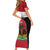 Personalized Haiti Short Sleeve Bodycon Dress Flag 1964 Coat Of Arms - Polynesian Style - Wonder Print Shop