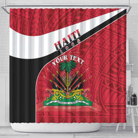 Personalized Haiti Shower Curtain Flag 1964 Coat Of Arms - Polynesian Style