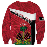 Personalized Haiti Sweatshirt Flag 1964 Coat Of Arms - Polynesian Style - Wonder Print Shop