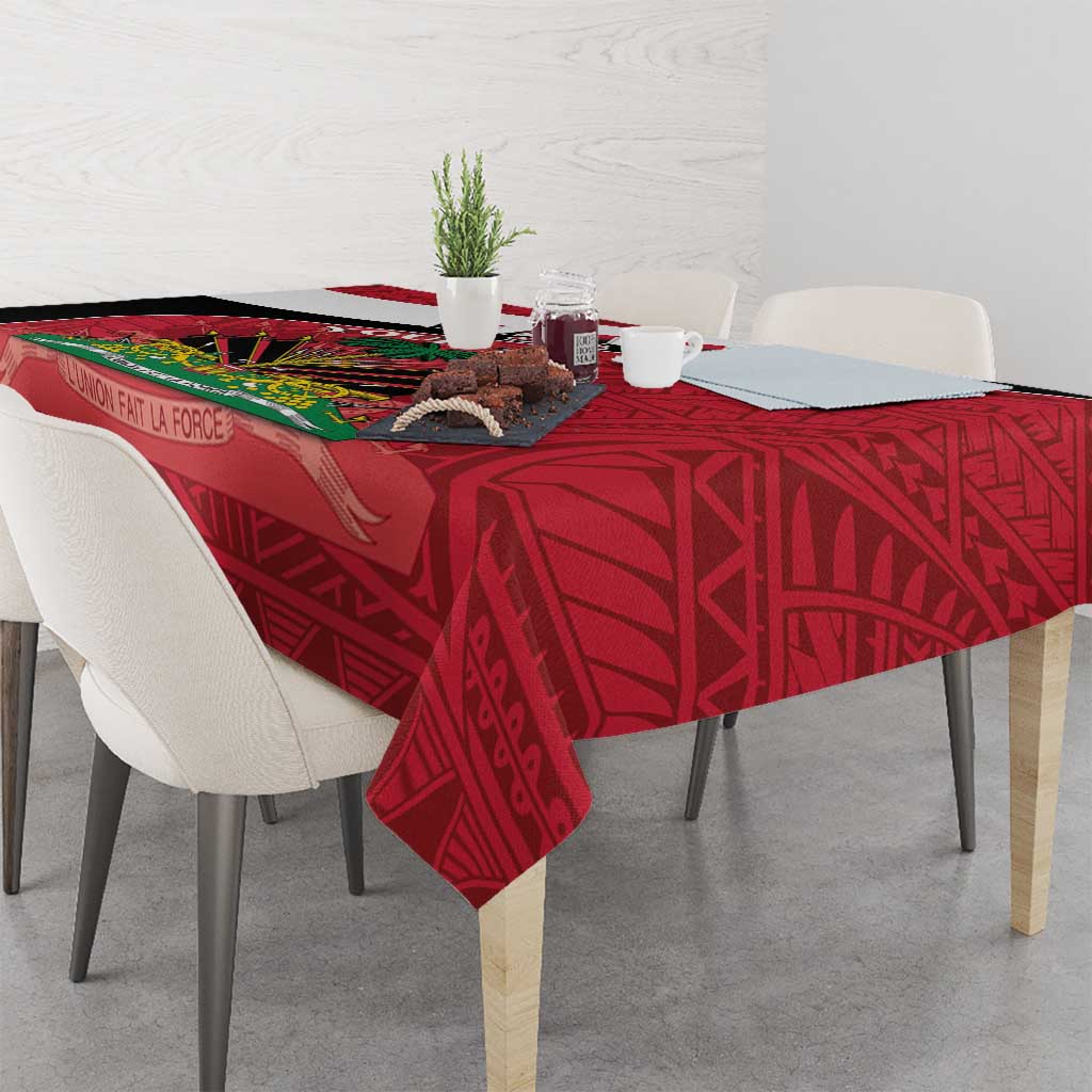 Personalized Haiti Tablecloth Flag 1964 Coat Of Arms - Polynesian Style - Wonder Print Shop