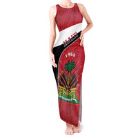 Personalized Haiti Tank Maxi Dress Flag 1964 Coat Of Arms - Polynesian Style - Wonder Print Shop