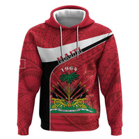 Personalized Haiti Zip Hoodie Flag 1964 Coat Of Arms - Polynesian Style - Wonder Print Shop