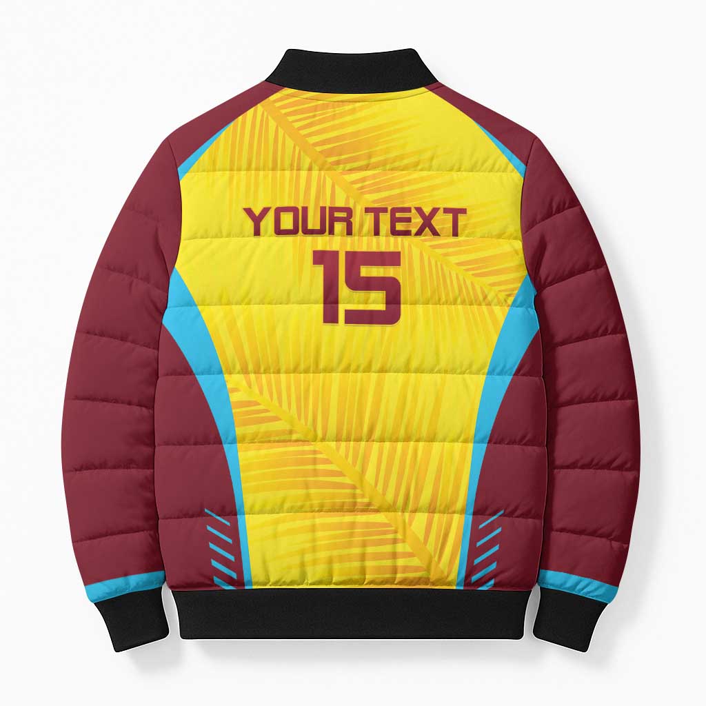 Custom West Indies Cricket Bomber Puffer Jacket Go Windies Go - Wonder Print Shop