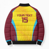 Custom West Indies Cricket Bomber Puffer Jacket Go Windies Go - Wonder Print Shop
