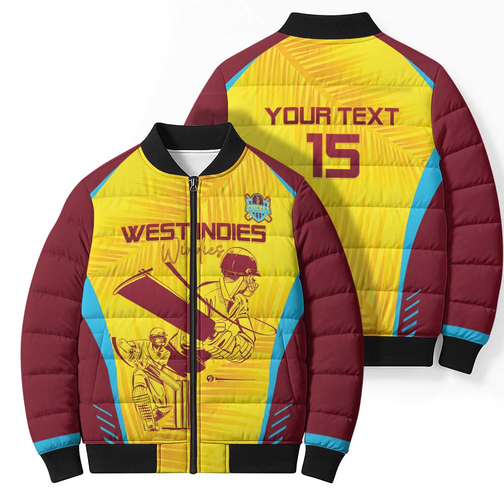 Custom West Indies Cricket Bomber Puffer Jacket Go Windies Go - Wonder Print Shop