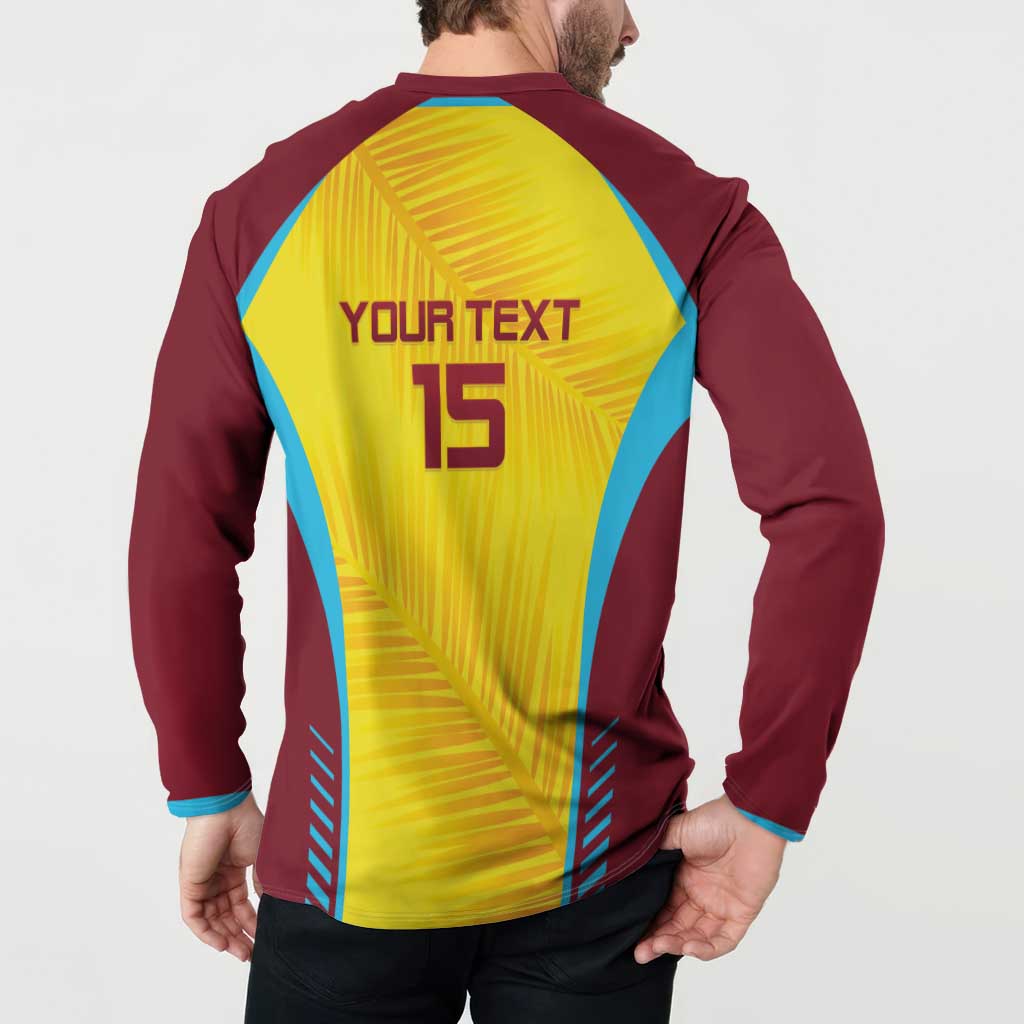 Custom West Indies Cricket Button Sweatshirt Go Windies Go - Wonder Print Shop