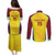 Custom West Indies Cricket Couples Matching Puletasi and Long Sleeve Button Shirt Go Windies Go - Wonder Print Shop