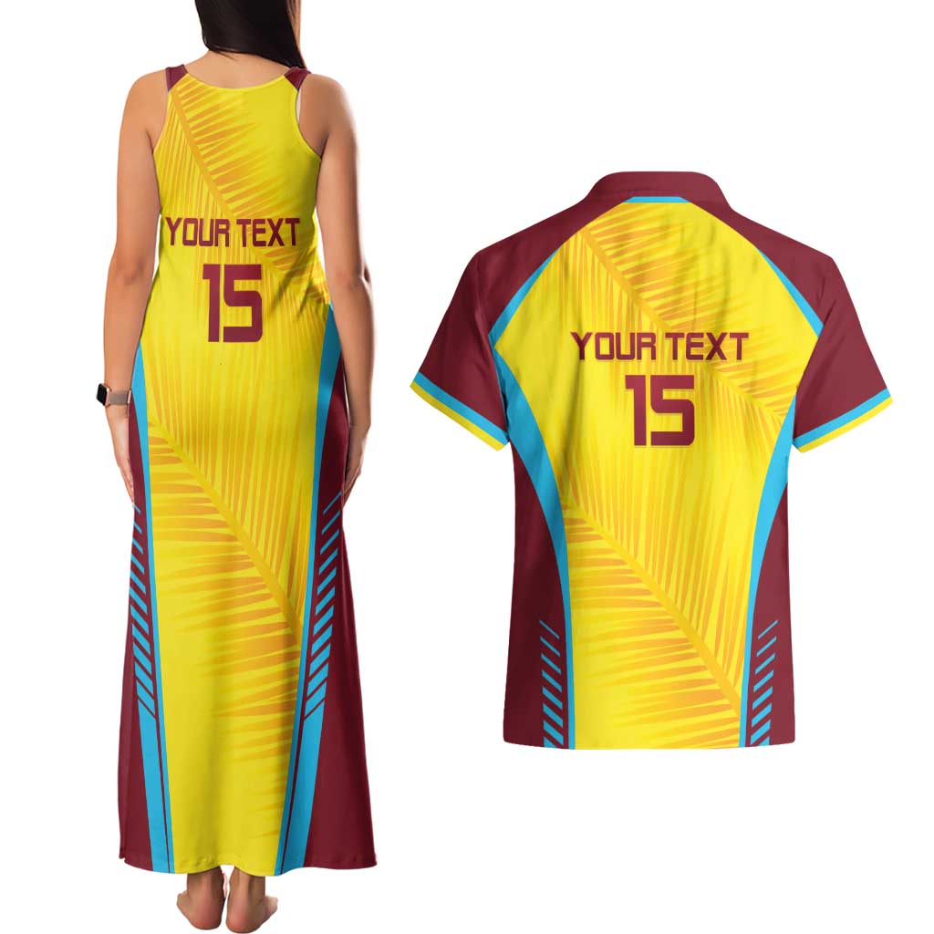 Custom West Indies Cricket Couples Matching Tank Maxi Dress and Hawaiian Shirt Go Windies Go - Wonder Print Shop