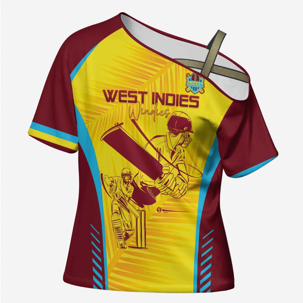Custom West Indies Cricket Cross Shoulder Shirt Go Windies Go - Wonder Print Shop