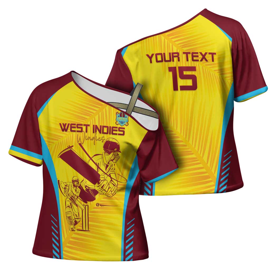 Custom West Indies Cricket Cross Shoulder Shirt Go Windies Go - Wonder Print Shop