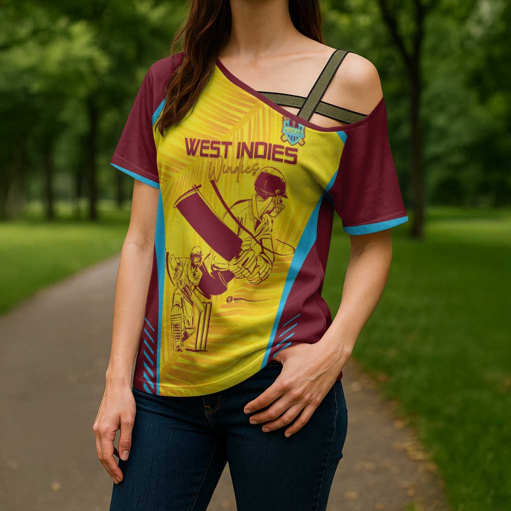 Custom West Indies Cricket Cross Shoulder Shirt Go Windies Go - Wonder Print Shop