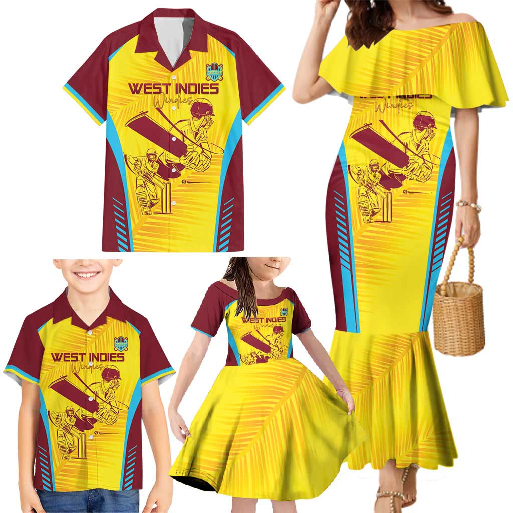 Custom West Indies Cricket Family Matching Mermaid Dress and Hawaiian Shirt Go Windies Go - Wonder Print Shop