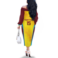 Custom West Indies Cricket Family Matching Off The Shoulder Long Sleeve Dress and Hawaiian Shirt Go Windies Go - Wonder Print Shop