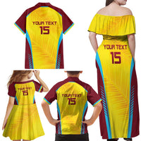 Custom West Indies Cricket Family Matching Off Shoulder Maxi Dress and Hawaiian Shirt Go Windies Go - Wonder Print Shop