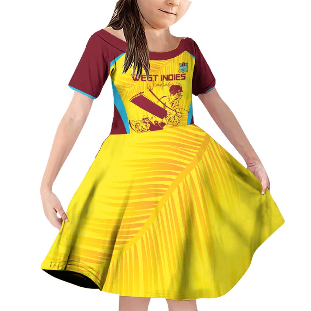 Custom West Indies Cricket Family Matching Off Shoulder Short Dress and Hawaiian Shirt Go Windies Go - Wonder Print Shop