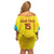 Custom West Indies Cricket Family Matching Off Shoulder Short Dress and Hawaiian Shirt Go Windies Go - Wonder Print Shop