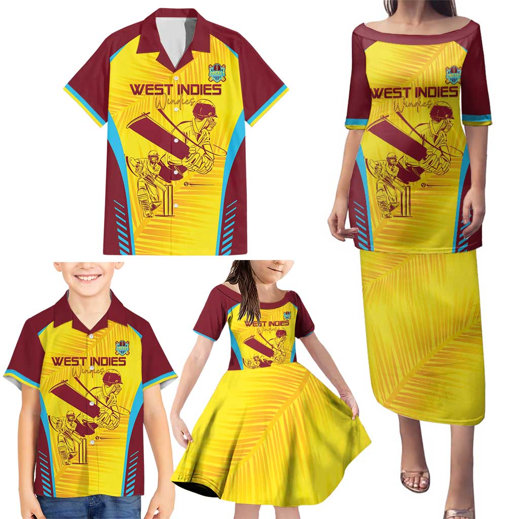 Custom West Indies Cricket Family Matching Puletasi and Hawaiian Shirt Go Windies Go - Wonder Print Shop
