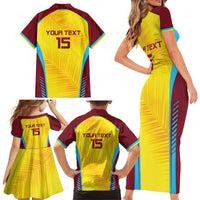 Custom West Indies Cricket Family Matching Short Sleeve Bodycon Dress and Hawaiian Shirt Go Windies Go - Wonder Print Shop