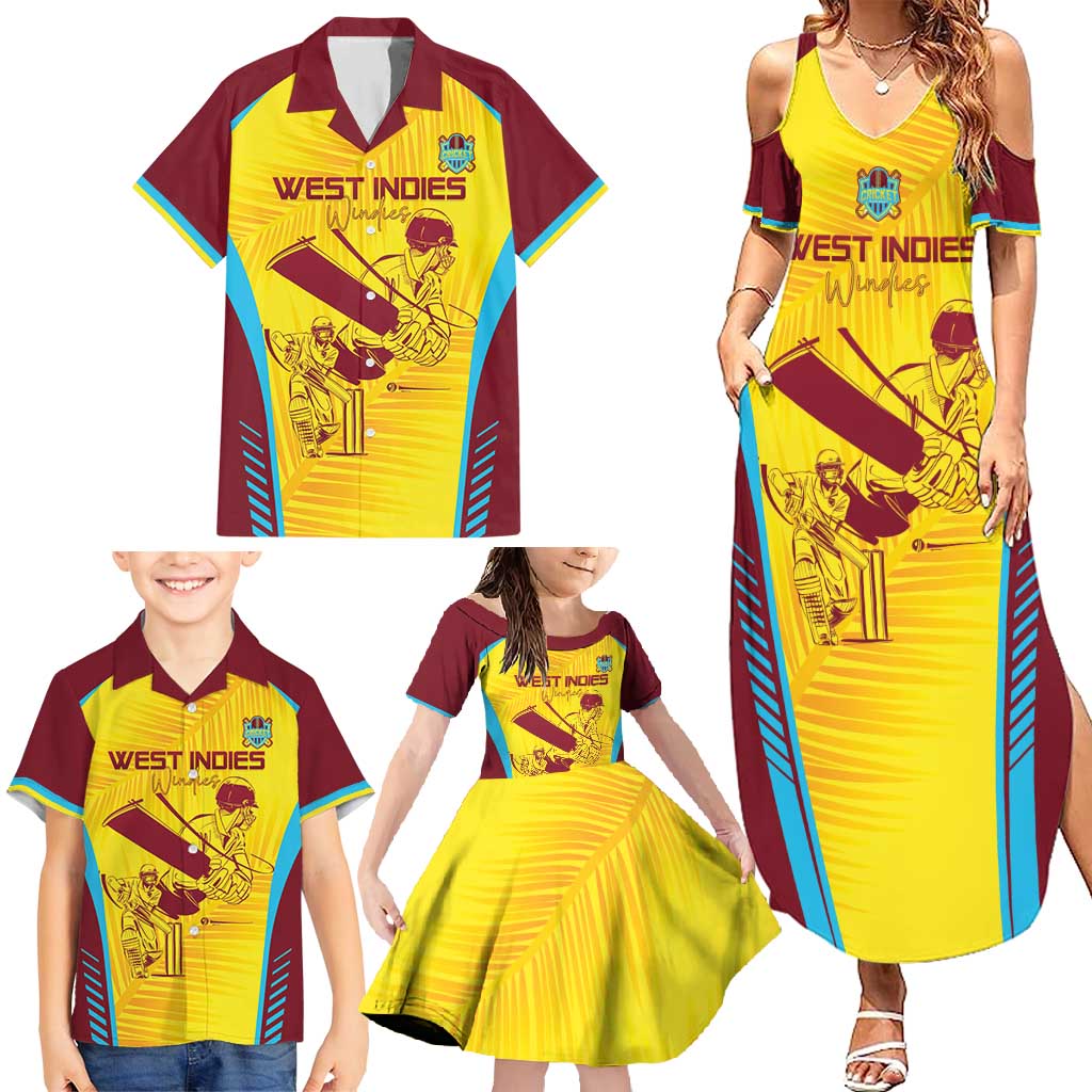 Custom West Indies Cricket Family Matching Summer Maxi Dress and Hawaiian Shirt Go Windies Go - Wonder Print Shop