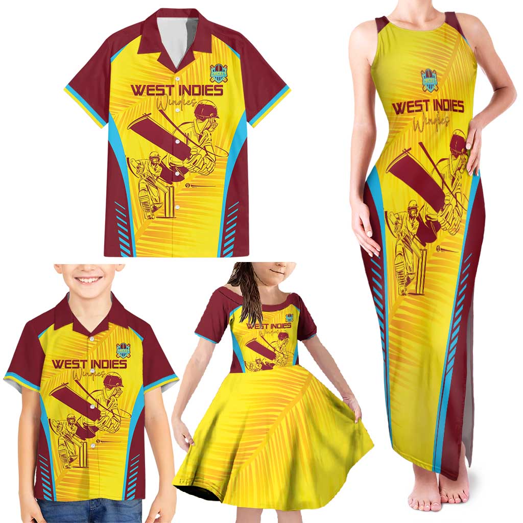 Custom West Indies Cricket Family Matching Tank Maxi Dress and Hawaiian Shirt Go Windies Go - Wonder Print Shop