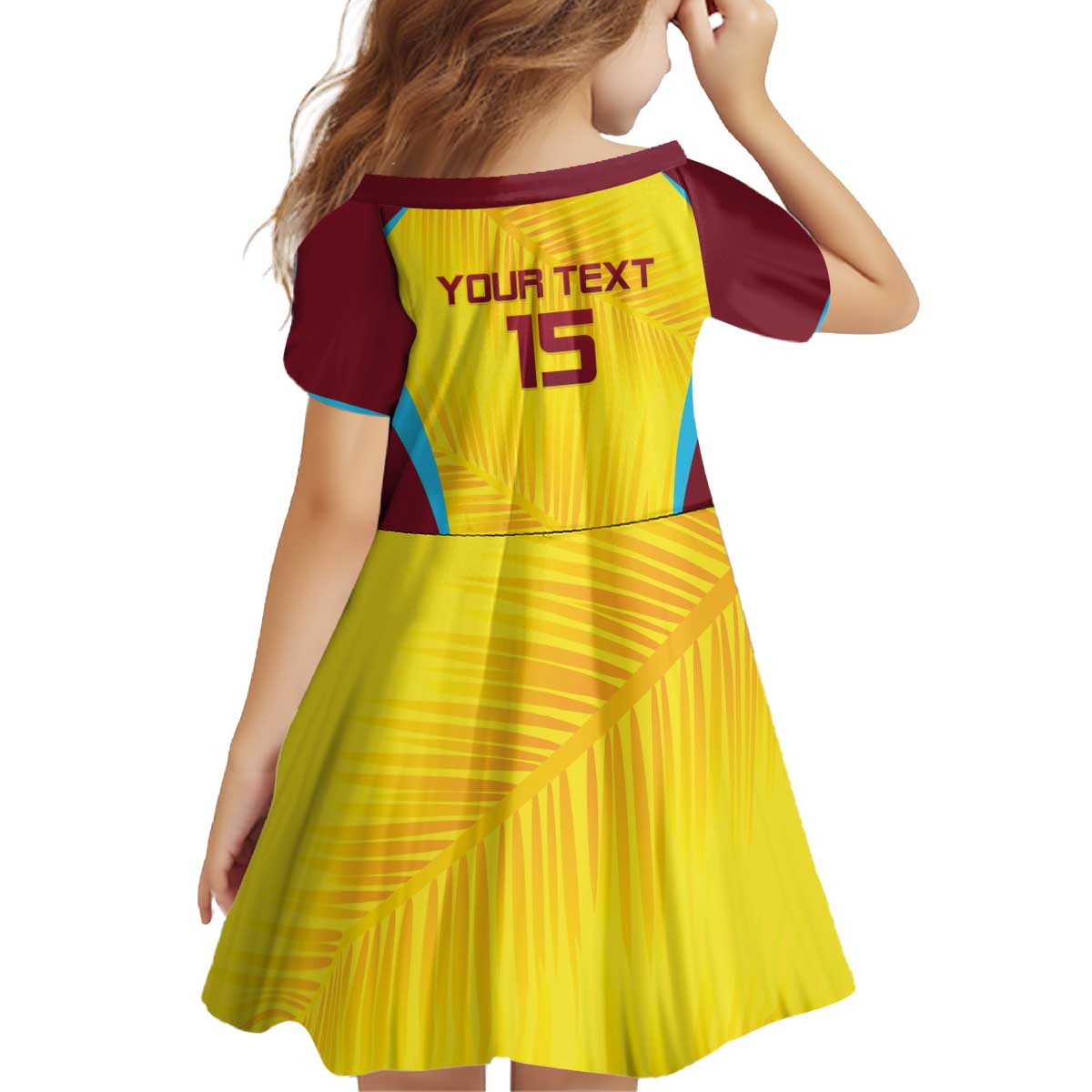 Custom West Indies Cricket Kid Short Sleeve Dress Go Windies Go - Wonder Print Shop