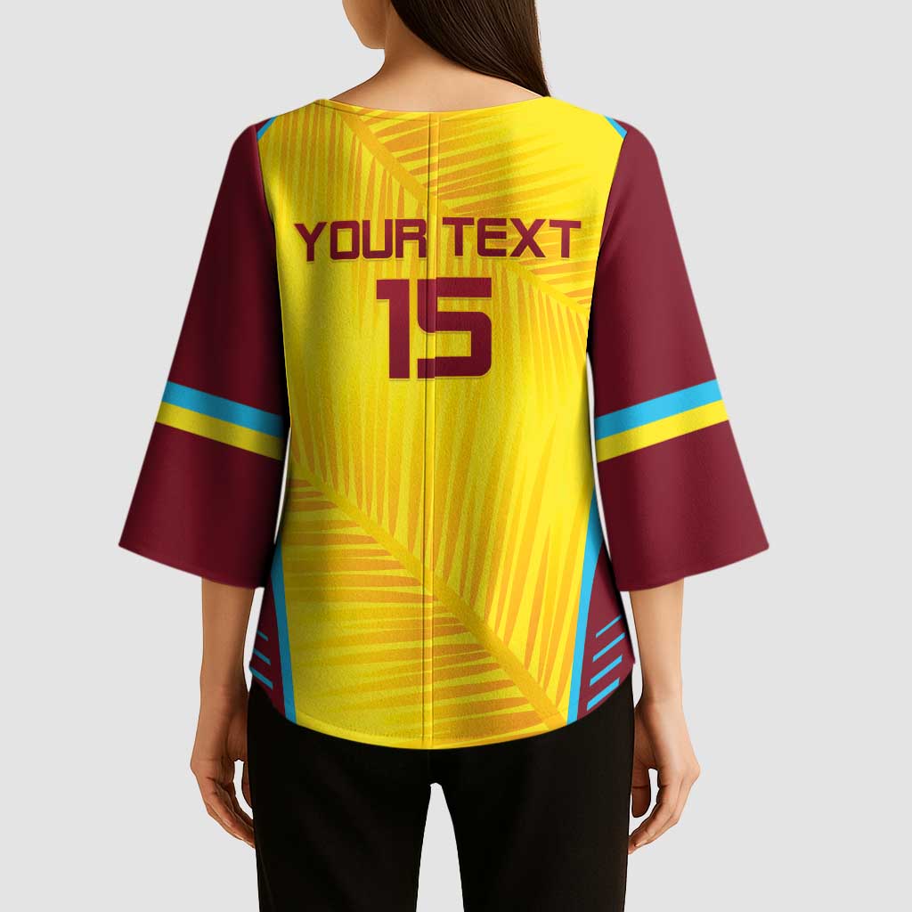 Custom West Indies Cricket Kimono Sleeve Blouse Go Windies Go - Wonder Print Shop