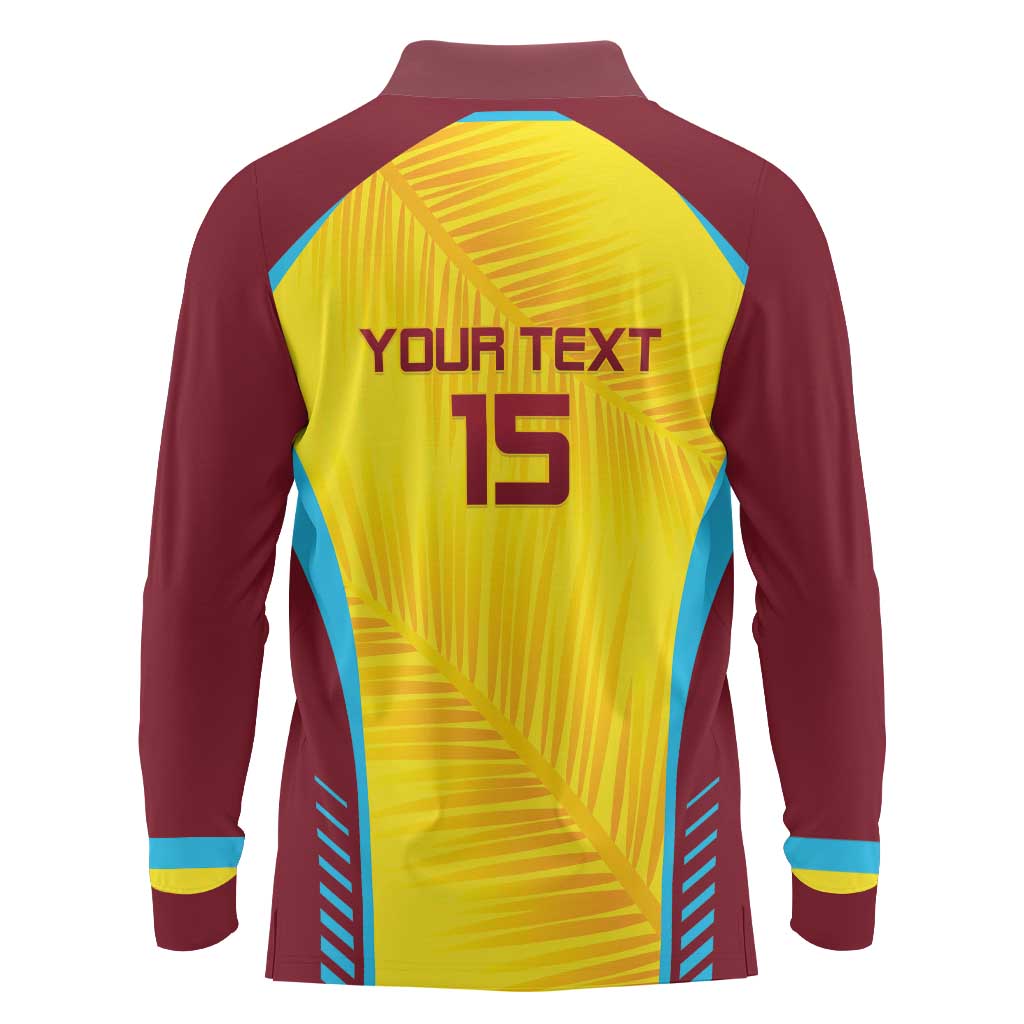 Custom West Indies Cricket Long Sleeve Polo Shirt Go Windies Go - Wonder Print Shop