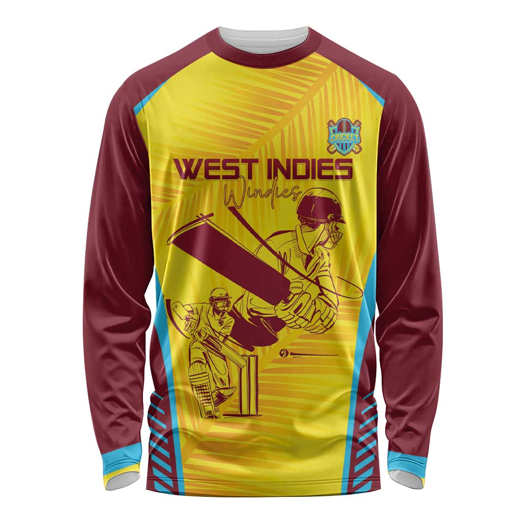 Custom West Indies Cricket Long Sleeve Shirt Go Windies Go - Wonder Print Shop