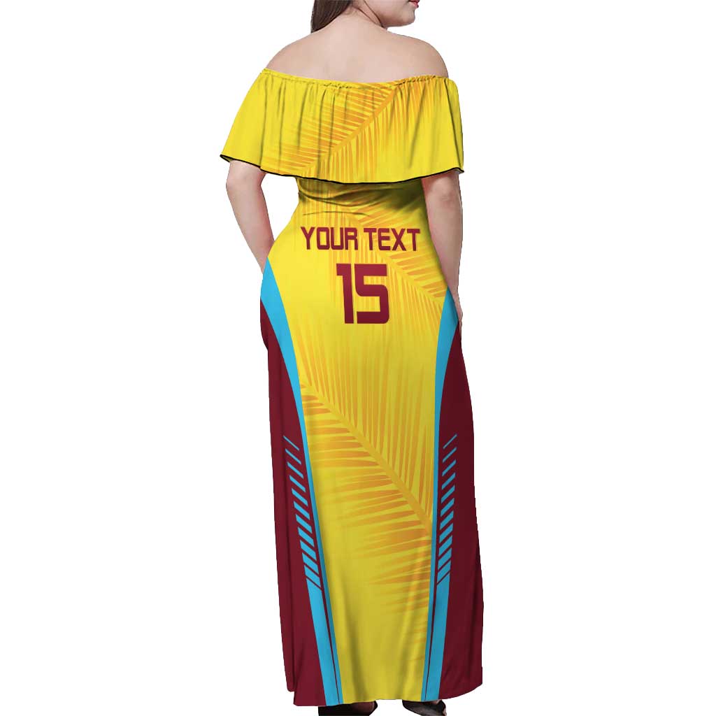 Custom West Indies Cricket Off Shoulder Maxi Dress Go Windies Go - Wonder Print Shop