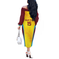 Custom West Indies Cricket Off The Shoulder Long Sleeve Dress Go Windies Go - Wonder Print Shop