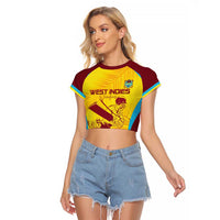 Custom West Indies Cricket Raglan Cropped T Shirt Go Windies Go - Wonder Print Shop