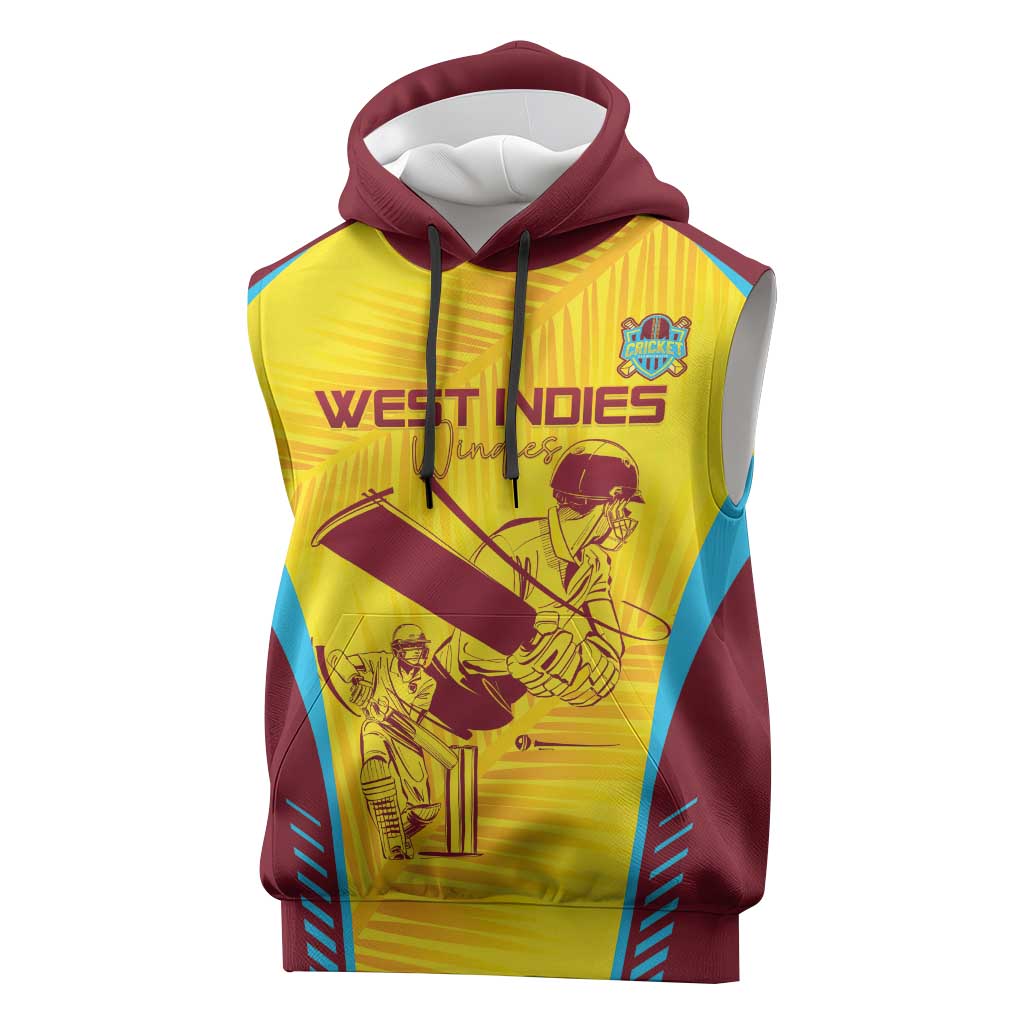 Custom West Indies Cricket Sleeveless Hoodie Go Windies Go - Wonder Print Shop