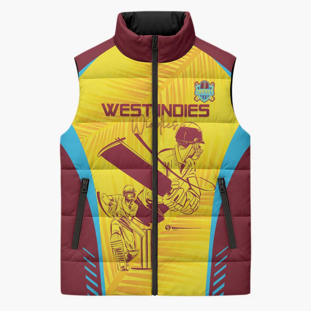 Custom West Indies Cricket Sleeveless Puffer Jacket Go Windies Go - Wonder Print Shop