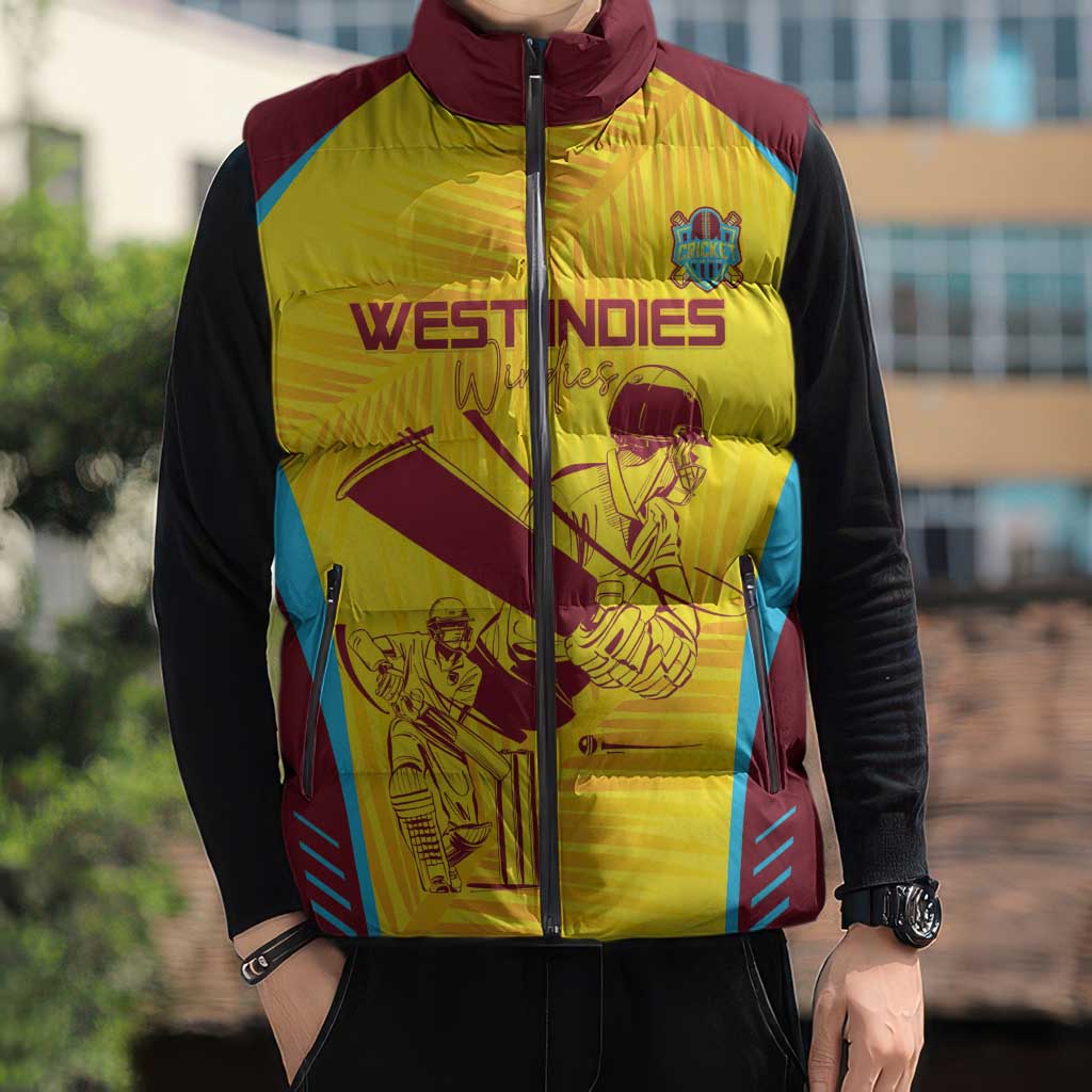 Custom West Indies Cricket Sleeveless Puffer Jacket Go Windies Go - Wonder Print Shop