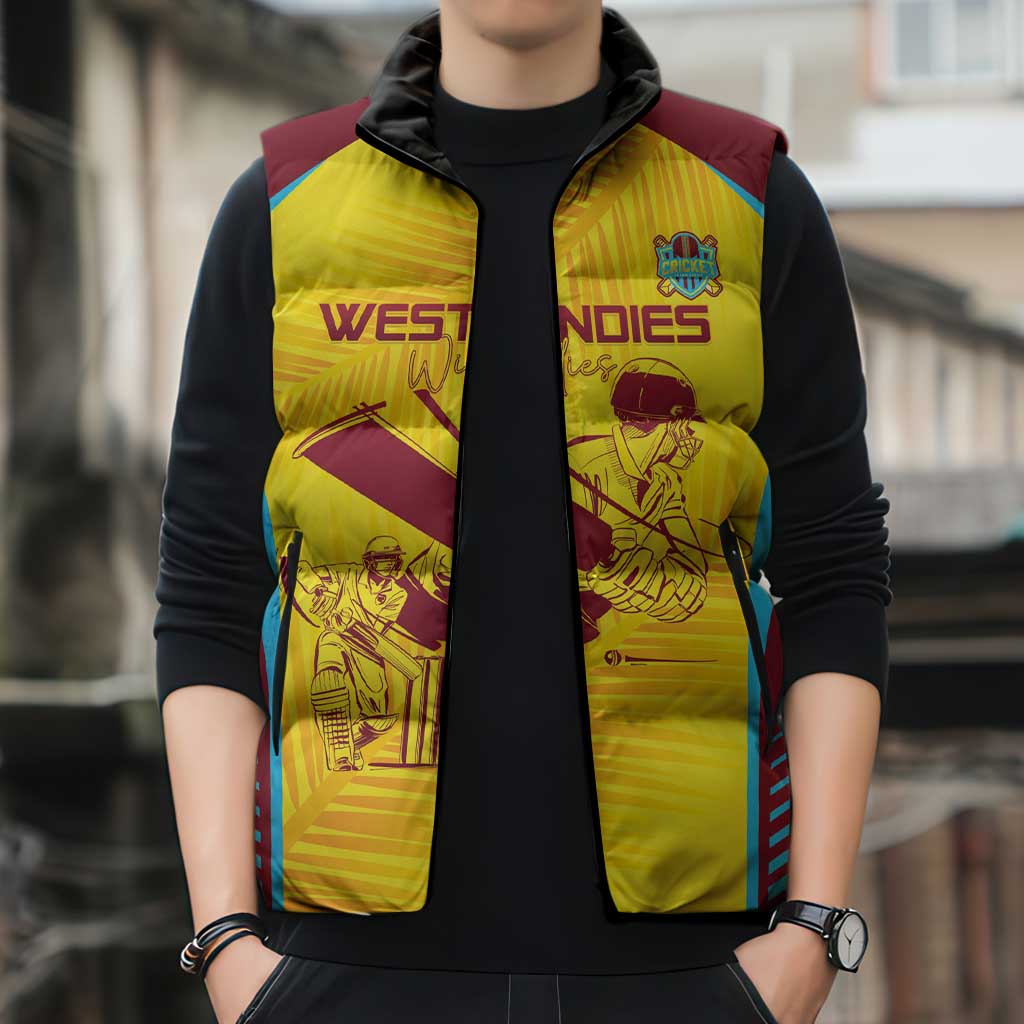 Custom West Indies Cricket Sleeveless Puffer Jacket Go Windies Go - Wonder Print Shop