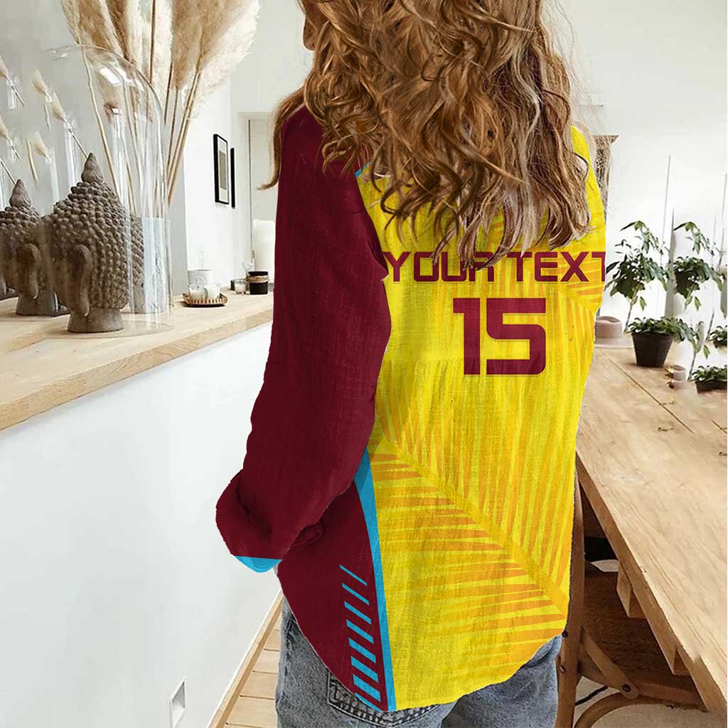 Custom West Indies Cricket Women Casual Shirt Go Windies Go - Wonder Print Shop