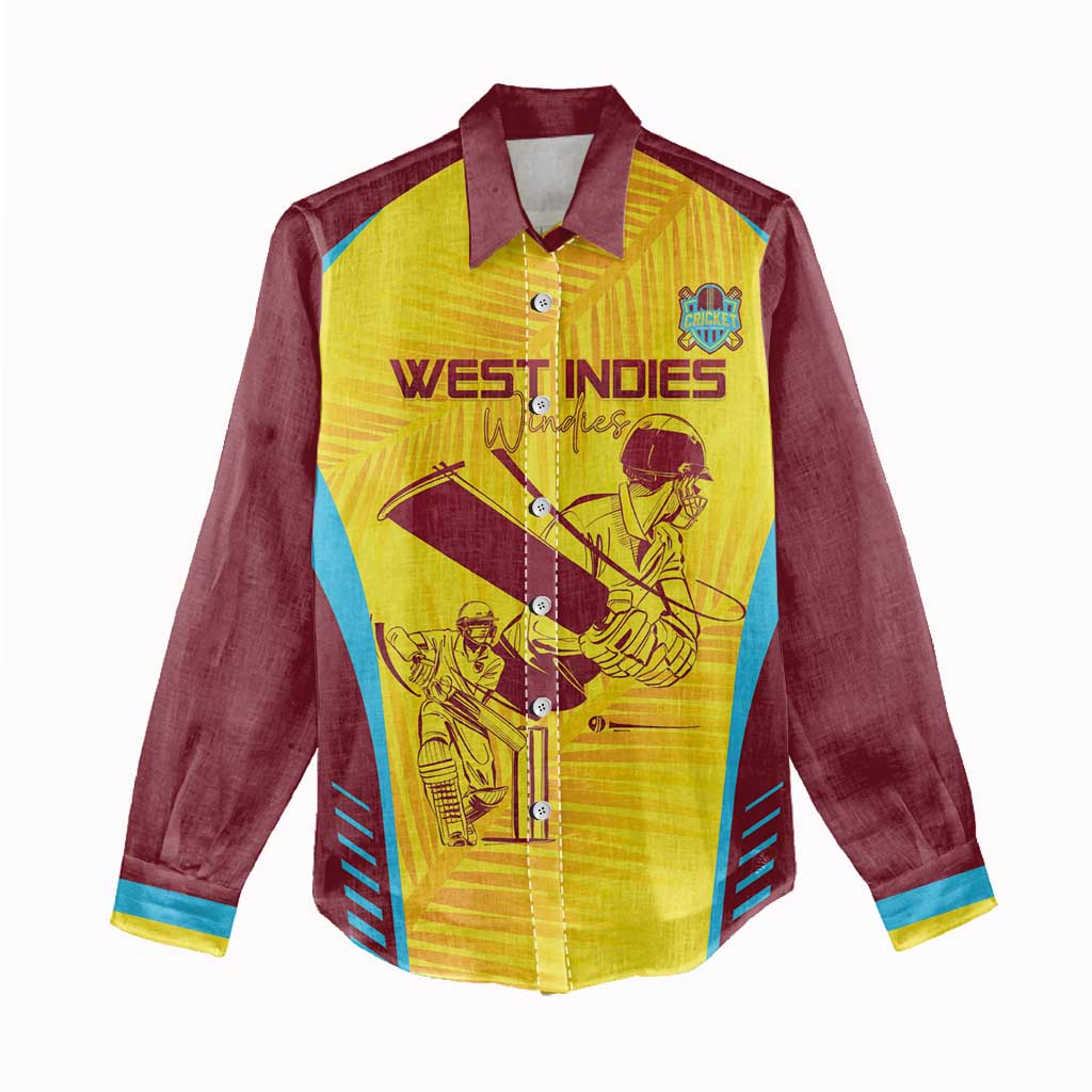 Custom West Indies Cricket Women Casual Shirt Go Windies Go - Wonder Print Shop