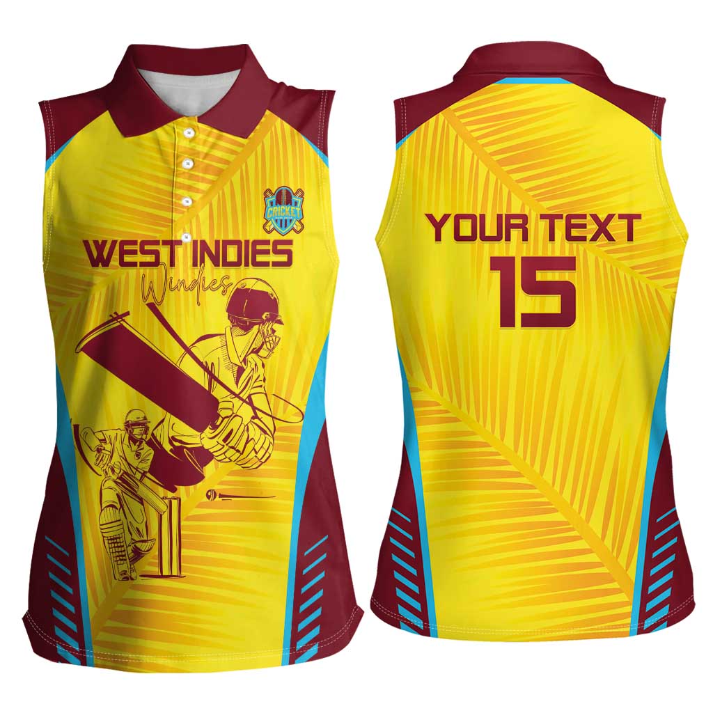 Custom West Indies Cricket Women Sleeveless Polo Shirt Go Windies Go - Wonder Print Shop
