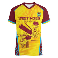 Custom West Indies Cricket Women V-Neck T-Shirt Go Windies Go - Wonder Print Shop