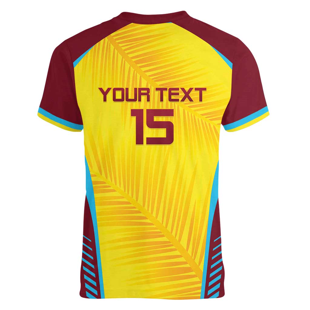 Custom West Indies Cricket Women V-Neck T-Shirt Go Windies Go - Wonder Print Shop