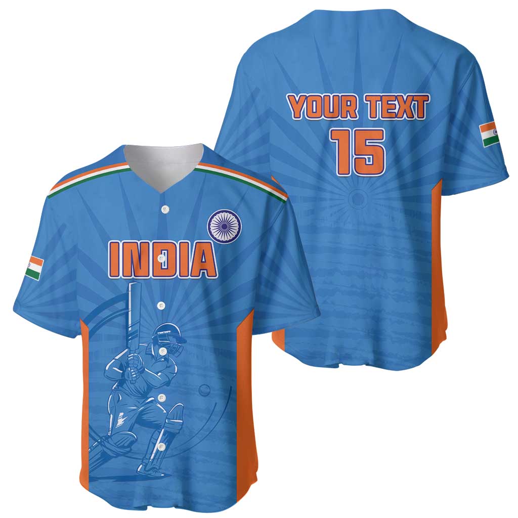 Custom India Cricket Baseball Jersey Go Champions - Wonder Print Shop