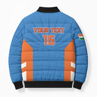 Custom India Cricket Bomber Puffer Jacket Go Champions - Wonder Print Shop
