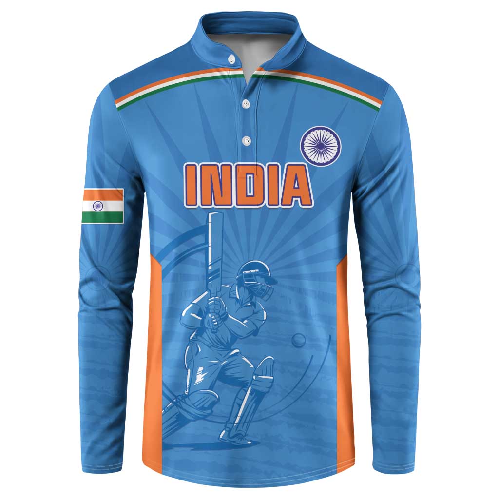 Custom India Cricket Button Sweatshirt Go Champions - Wonder Print Shop