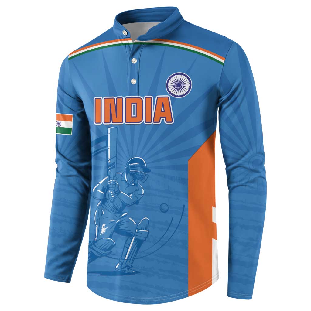 Custom India Cricket Button Sweatshirt Go Champions - Wonder Print Shop