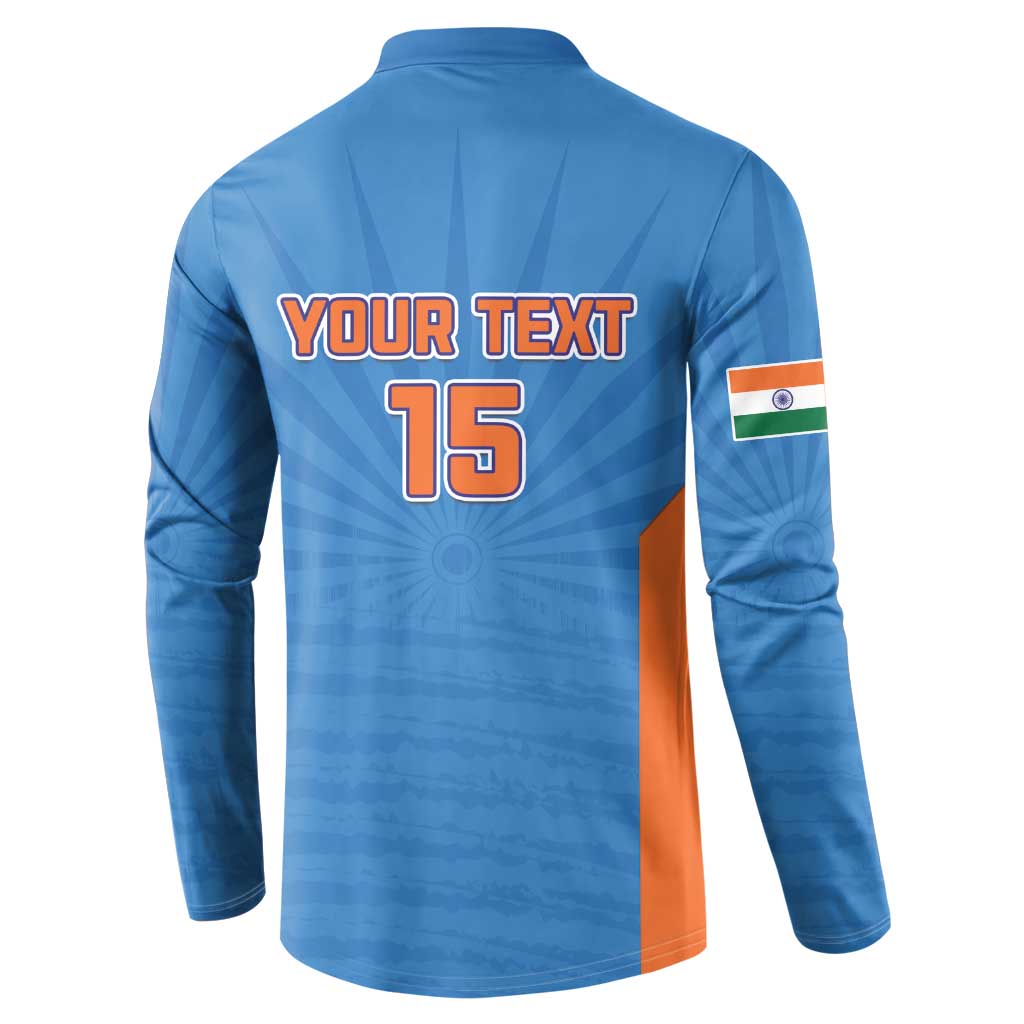 Custom India Cricket Button Sweatshirt Go Champions - Wonder Print Shop
