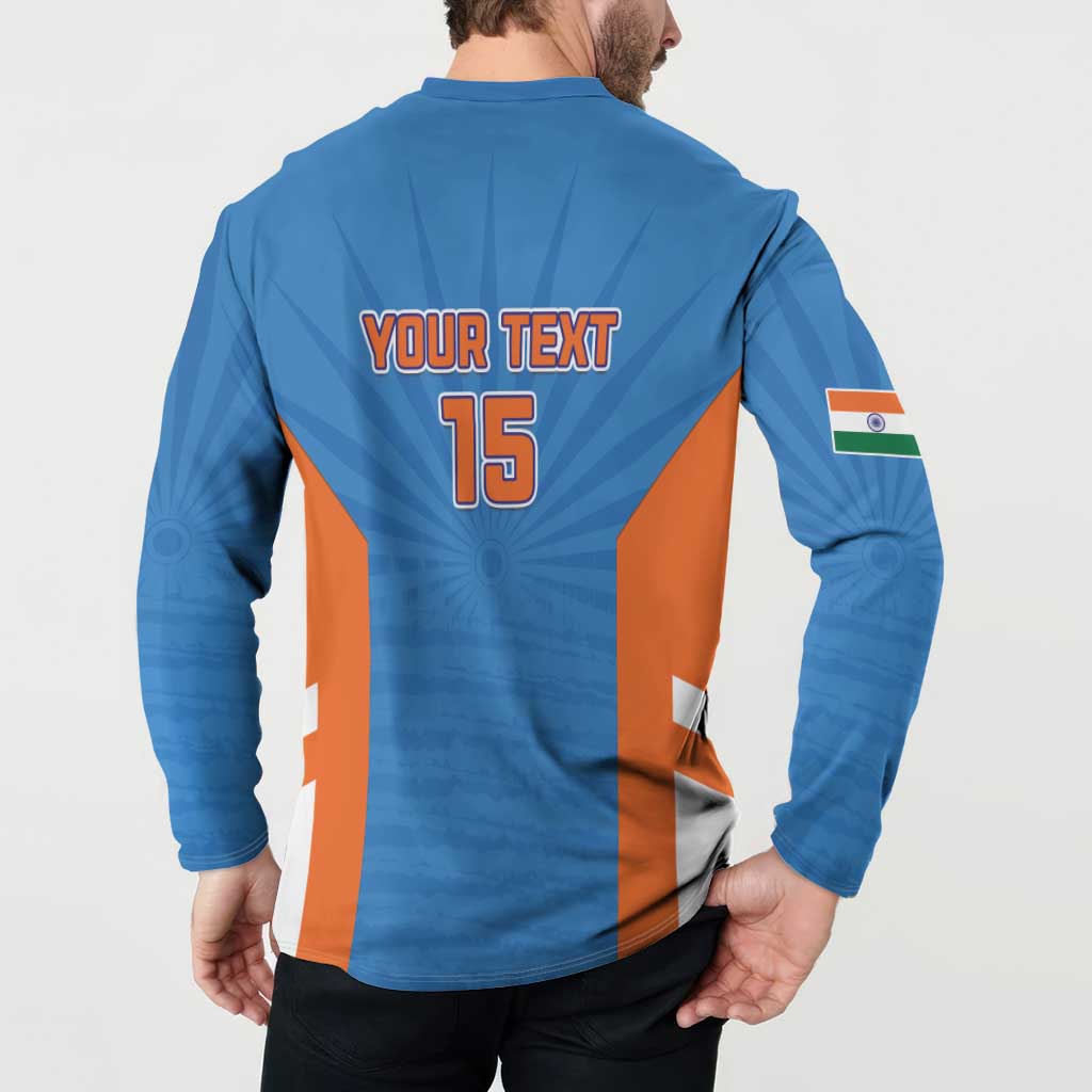 Custom India Cricket Button Sweatshirt Go Champions - Wonder Print Shop
